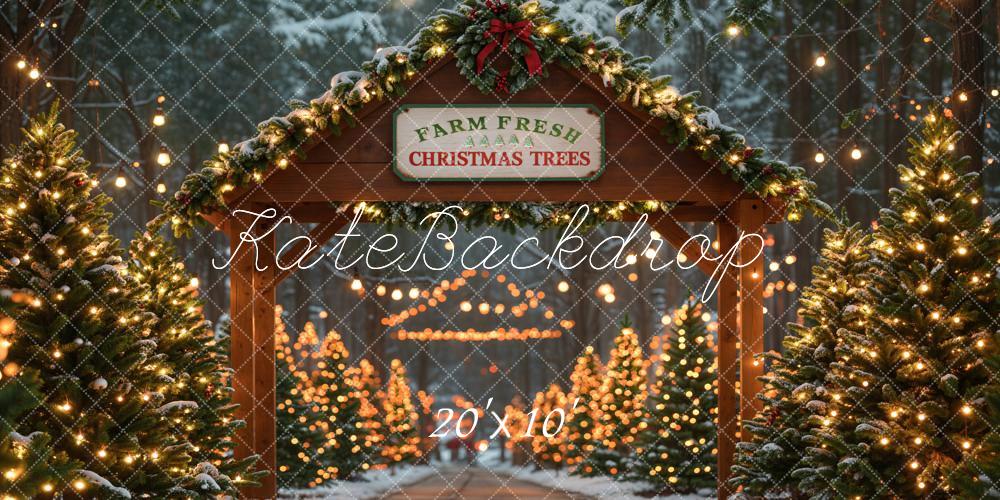 Kate Farm Fresh Christmas Trees Backdrop Bokeh Designed by Emetselch