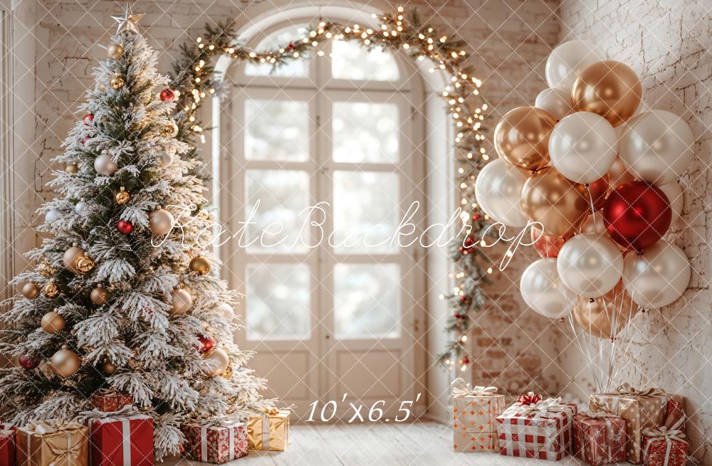 Kate Christmas Tree Balloons Arch Door Backdrop Designed by Emetselch