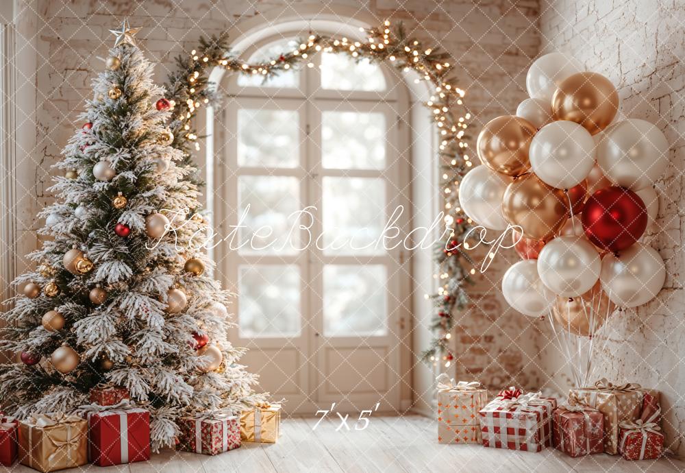 Kate Christmas Tree Balloons Arch Door Backdrop Designed by Emetselch