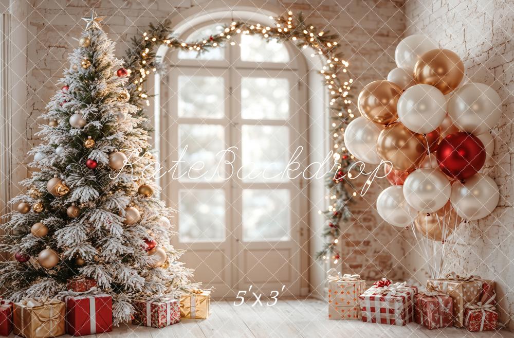 Kate Christmas Tree Balloons Arch Door Backdrop Designed by Emetselch