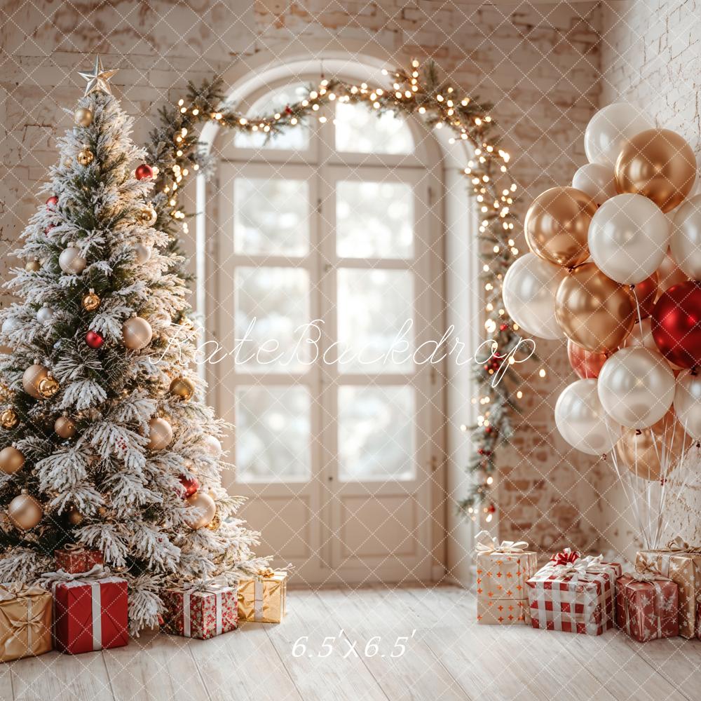 Kate Christmas Tree Balloons Arch Door Backdrop Designed by Emetselch