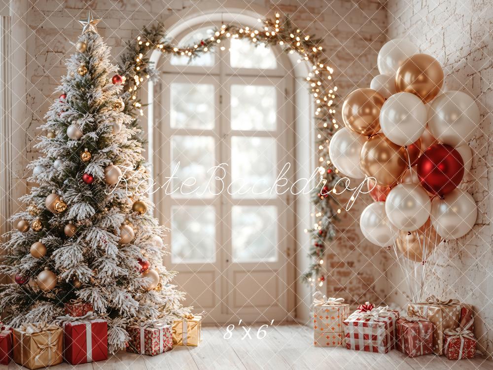 Kate Christmas Tree Balloons Arch Door Backdrop Designed by Emetselch