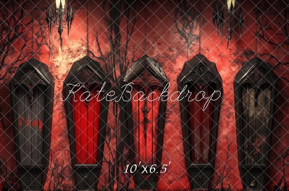 Kate Halloween Gothic Red Wall Backdrop Designed by Lidia Redekopp