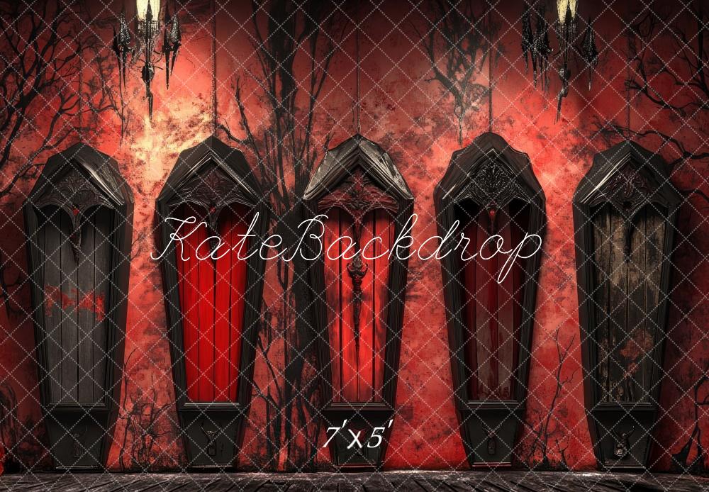 Kate Halloween Gothic Red Wall Backdrop Designed by Lidia Redekopp