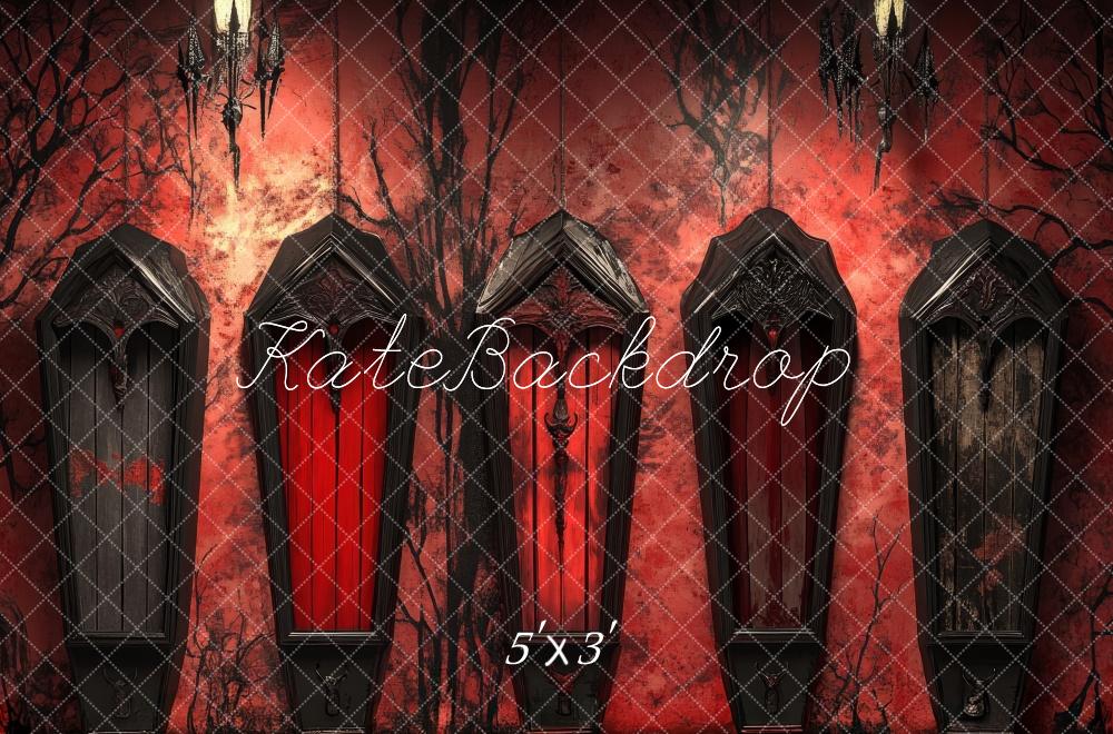 Kate Halloween Gothic Red Wall Backdrop Designed by Lidia Redekopp