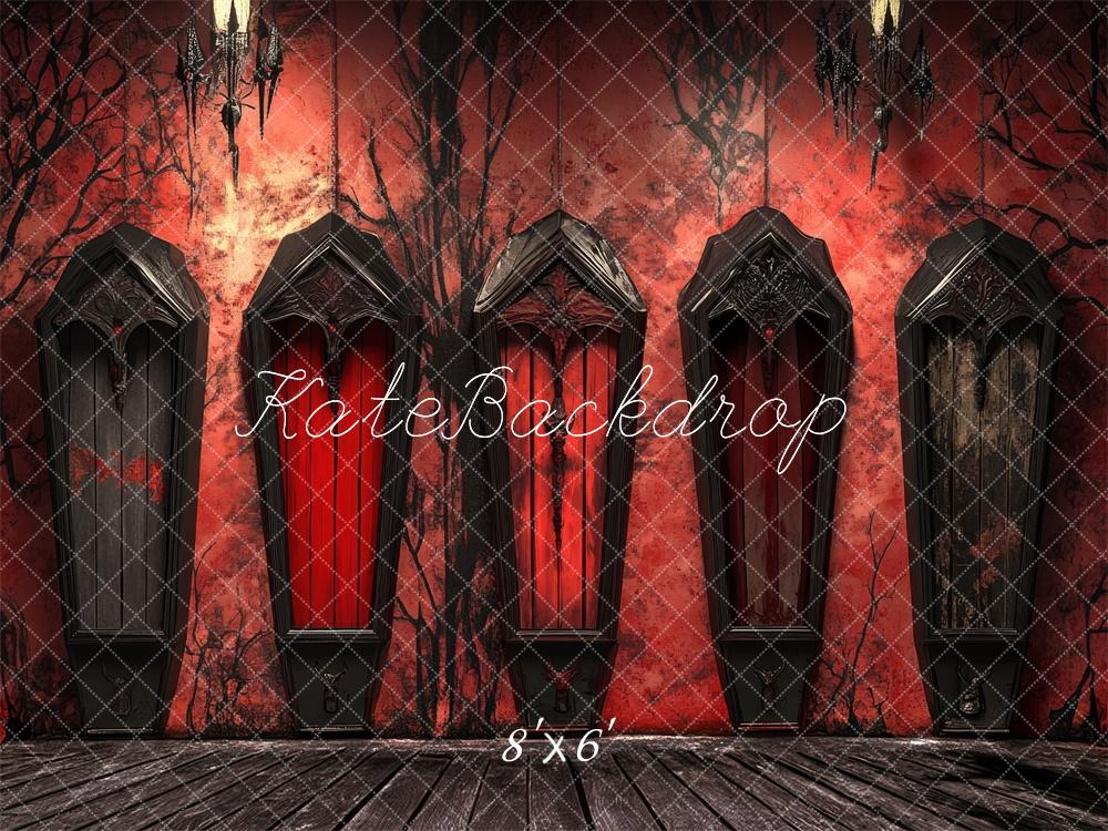 Kate Halloween Gothic Red Wall Backdrop Designed by Lidia Redekopp