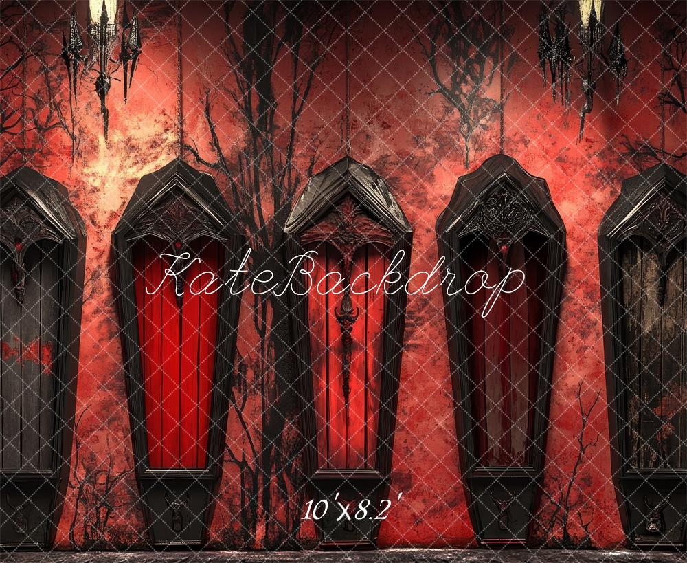 Kate Halloween Gothic Red Wall Backdrop Designed by Lidia Redekopp