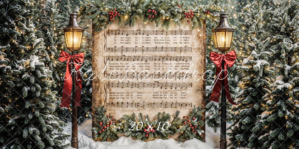 Kate Christmas Tree Music Sheet Backdrop Designed by Chain Photography