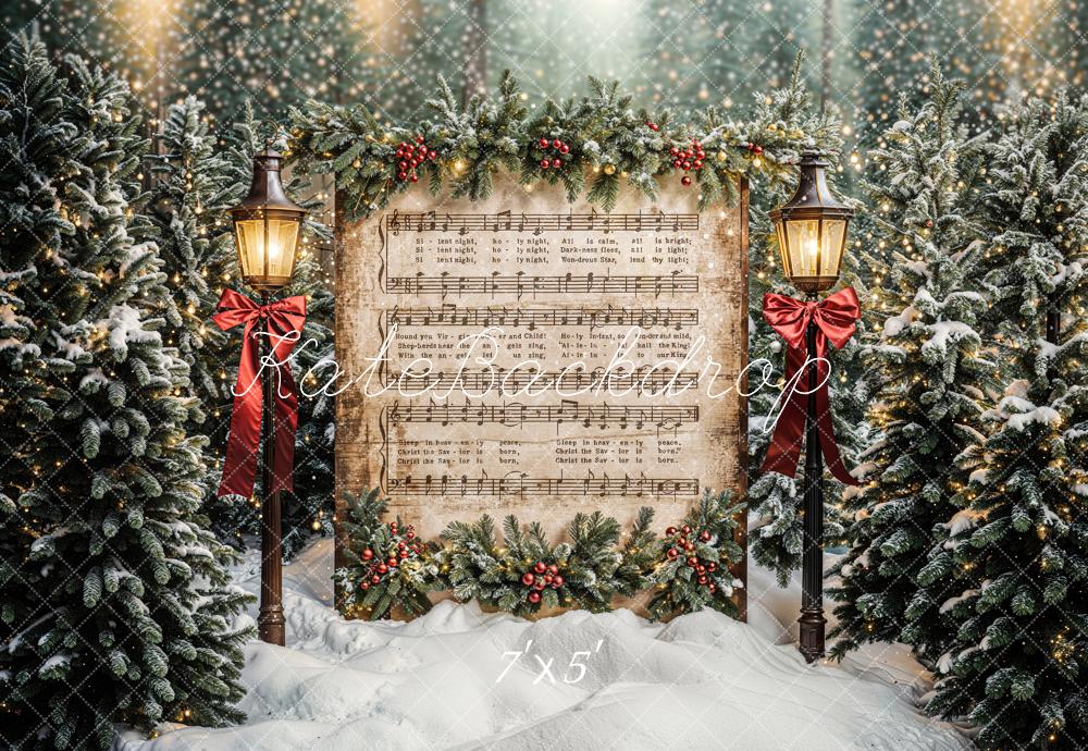 Kate Christmas Tree Music Sheet Backdrop Designed by Chain Photography