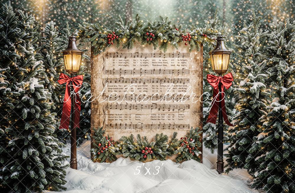 Kate Christmas Tree Music Sheet Backdrop Designed by Chain Photography