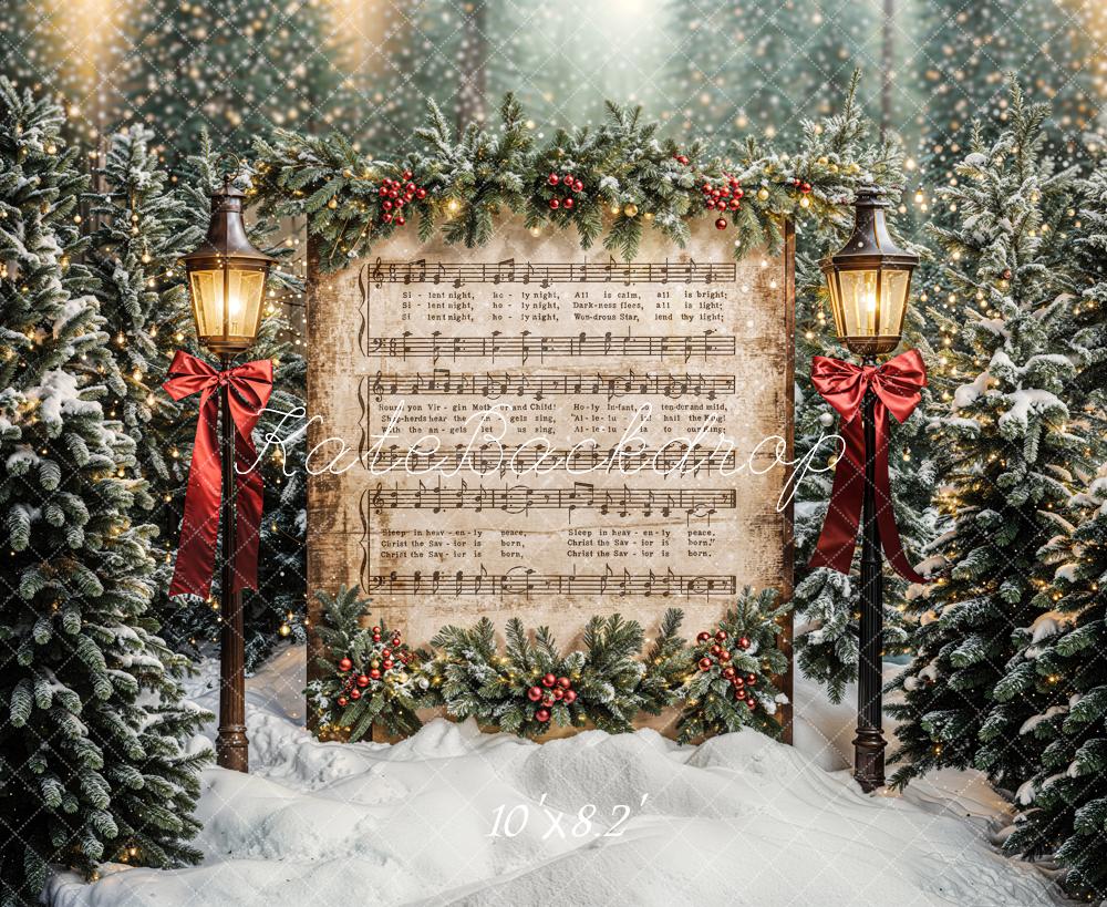 Kate Christmas Tree Music Sheet Backdrop Designed by Chain Photography