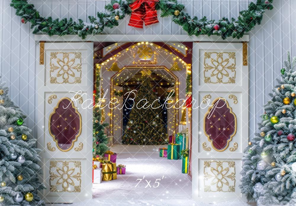 Kate Fancy Barn Backdrop Winter Christmas Designed by Mini MakeBelieve