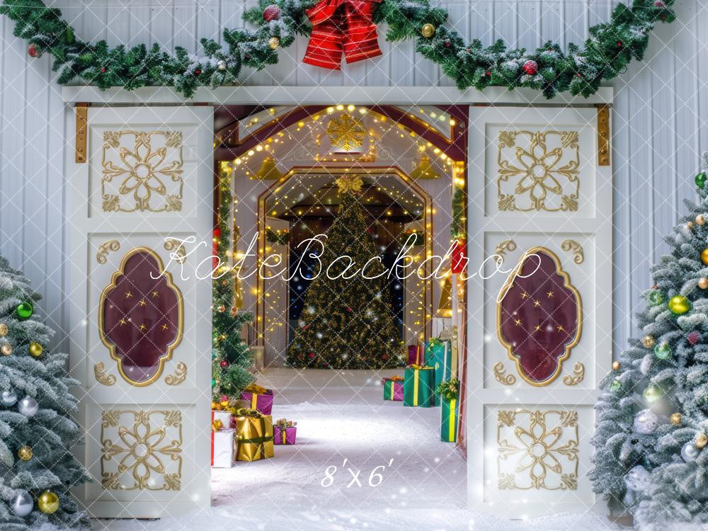 Kate Fancy Barn Backdrop Winter Christmas Designed by Mini MakeBelieve