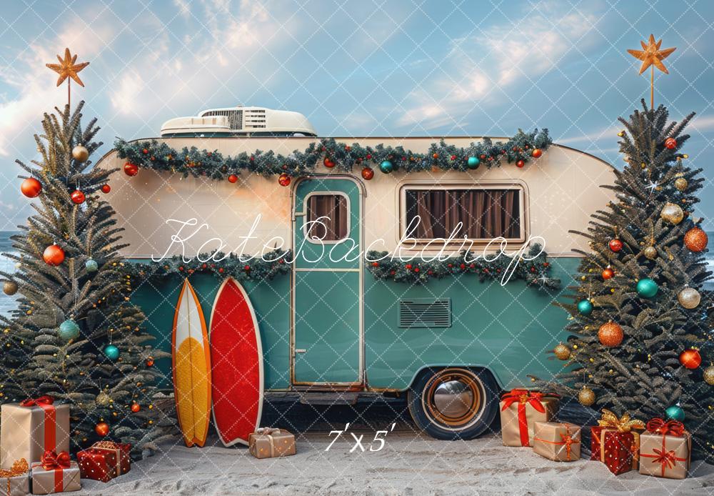 Kate RV Christmas Backdrop Beach Designed by Mini MakeBelieve