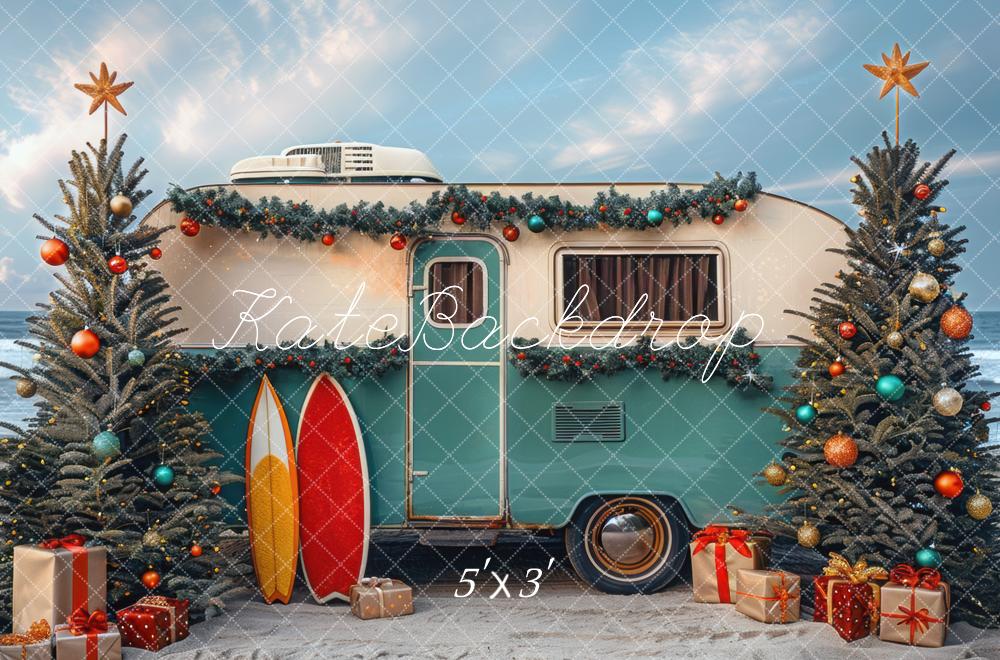 Kate RV Christmas Backdrop Beach Designed by Mini MakeBelieve