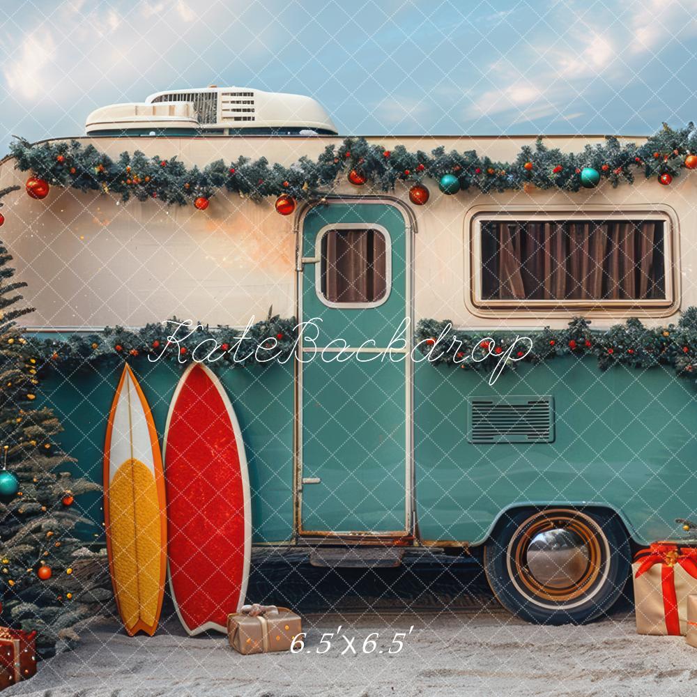 Kate RV Christmas Backdrop Beach Designed by Mini MakeBelieve