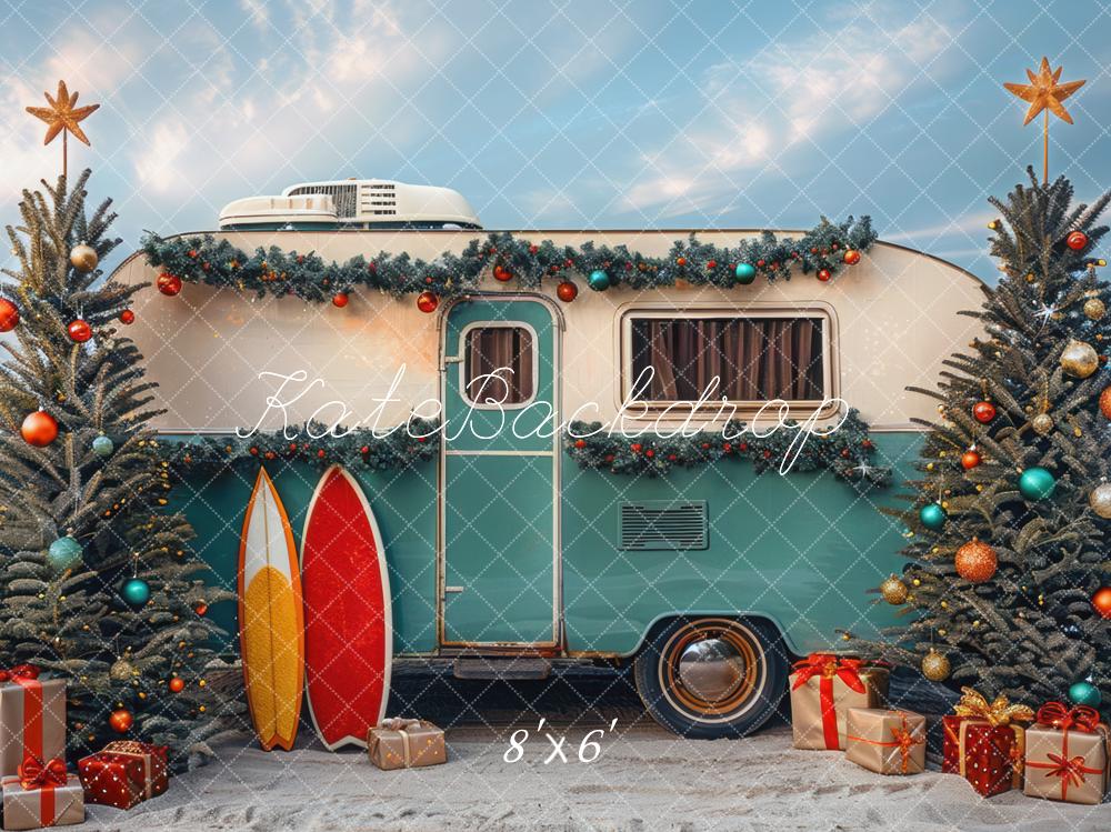 Kate RV Christmas Backdrop Beach Designed by Mini MakeBelieve