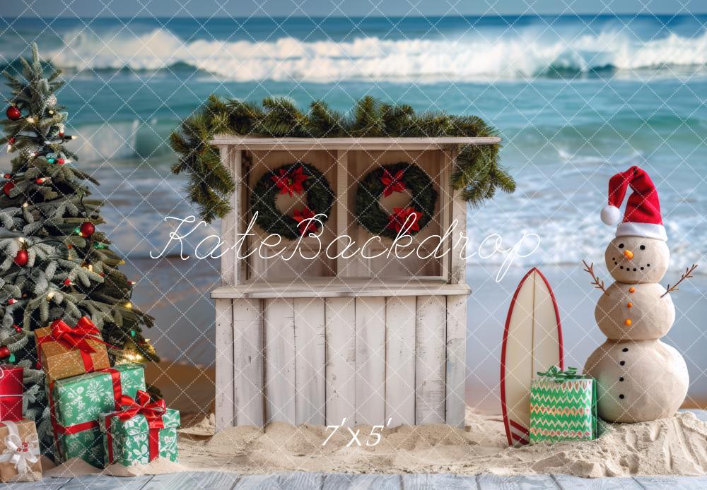 Kate Sand Snowman Christmas Backdrop Designed by Mini MakeBelieve