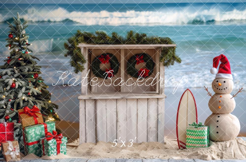 Kate Sand Snowman Christmas Backdrop Designed by Mini MakeBelieve