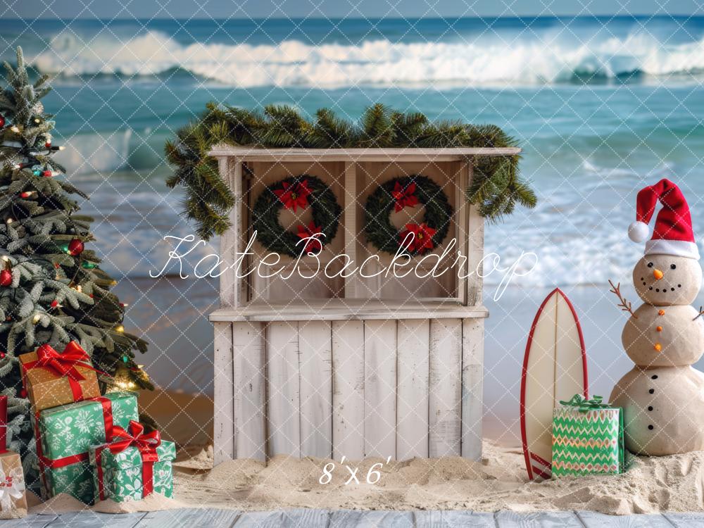 Kate Sand Snowman Christmas Backdrop Designed by Mini MakeBelieve