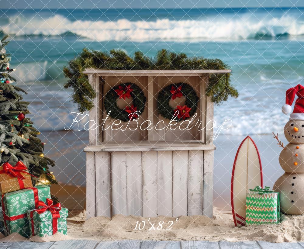 Kate Sand Snowman Christmas Backdrop Designed by Mini MakeBelieve