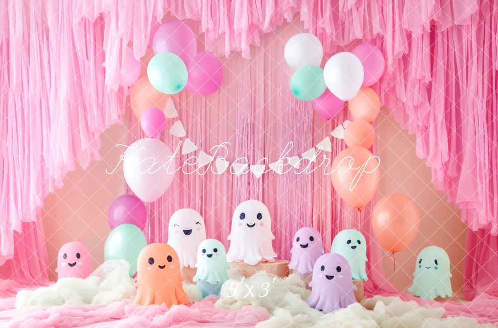 Kate Pink Ghost Party Backdrop Halloween Designed by Patty Robert