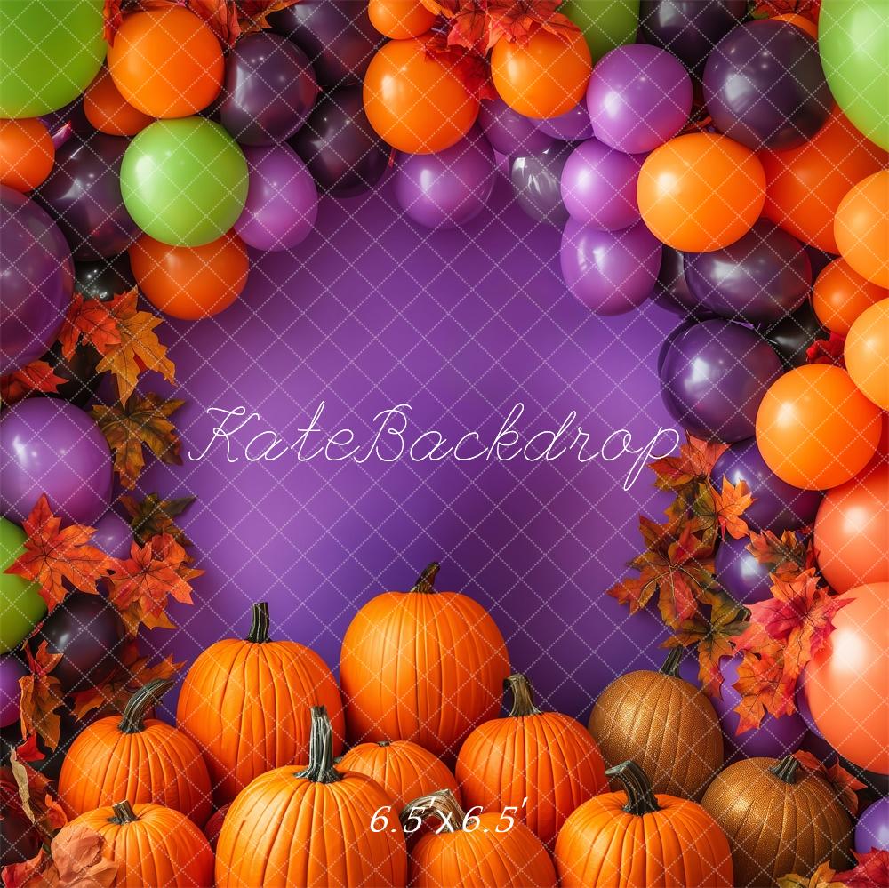 Kate Vibrant Halloween Balloons Pumpkins Backdrop Designed by Patty Robert