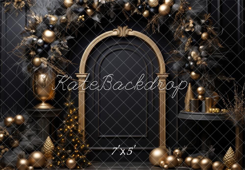 Kate Elegant Black Christmas Arch Backdrop Designed by Lidia Redekopp