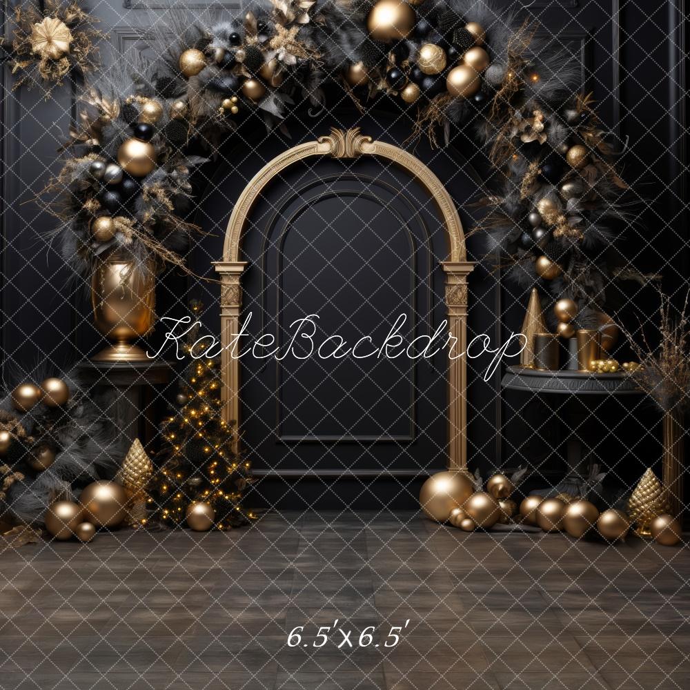 Kate Elegant Black Christmas Arch Backdrop Designed by Lidia Redekopp