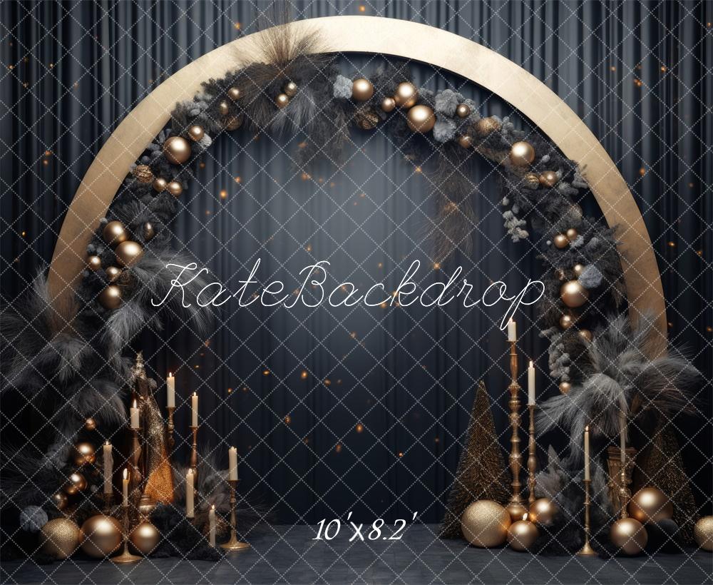 Kate Golden Ring Christmas Arch Backdrop Designed by Lidia Redekopp