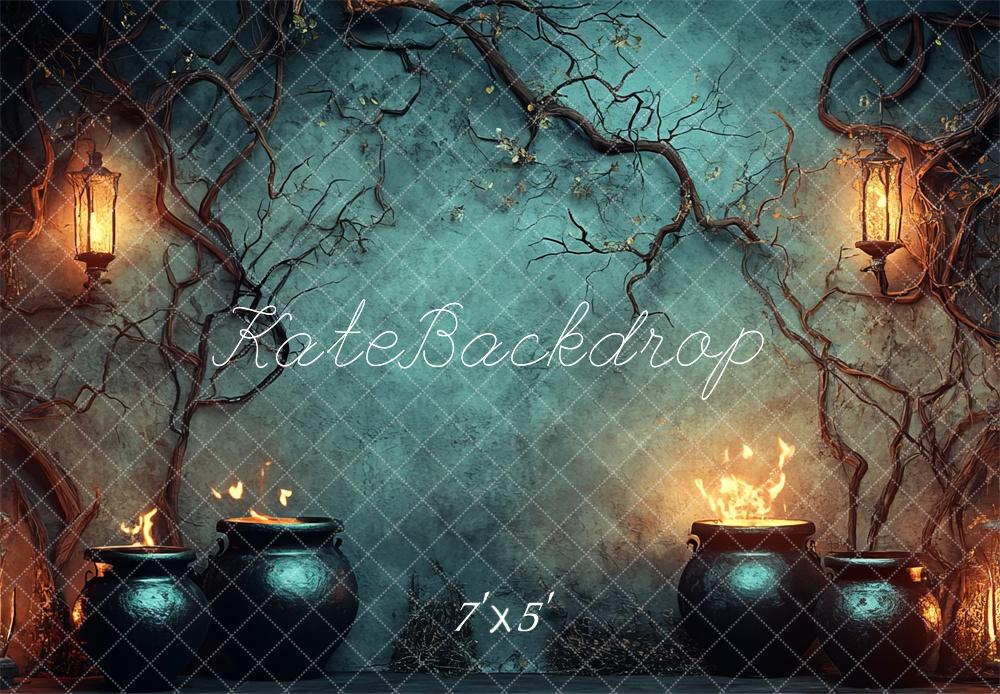 Kate Fire Cauldron Halloween Backdrop Designed by Lidia Redekopp