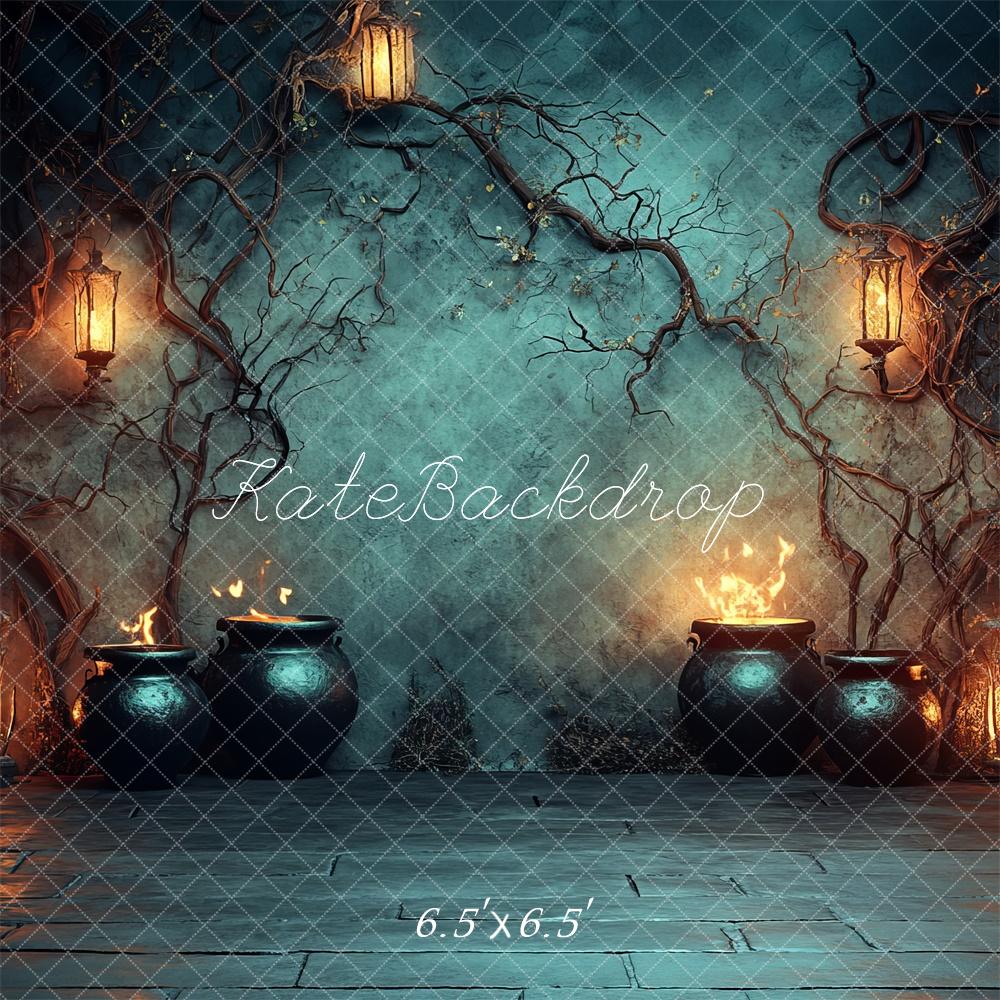 Kate Fire Cauldron Halloween Backdrop Designed by Lidia Redekopp