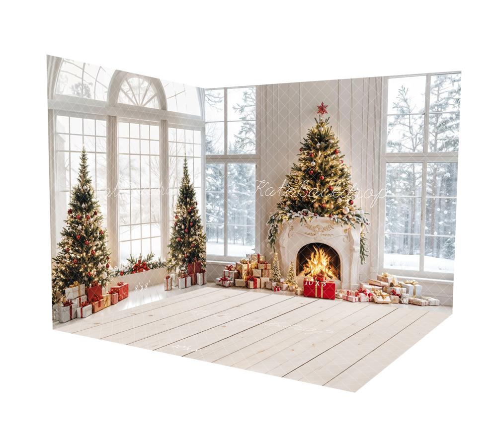 Kate Christmas Trees Fireplace Gifts Window Room Set(8ftx8ft&10ftx8ft&8ftx10ft)