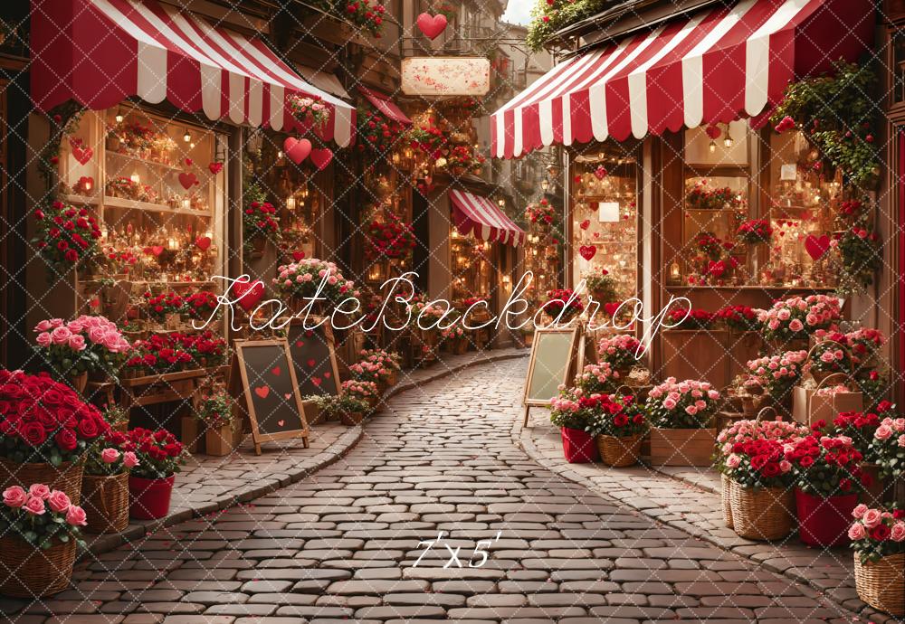 Kate Valentine's Day Flower Shop Street Backdrop Designed by Emetselch