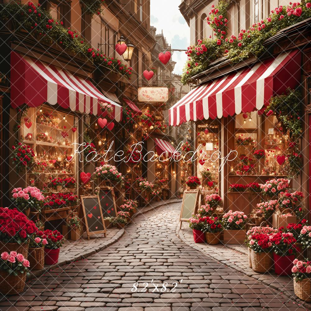 Kate Valentine's Day Flower Shop Street Backdrop Designed by Emetselch