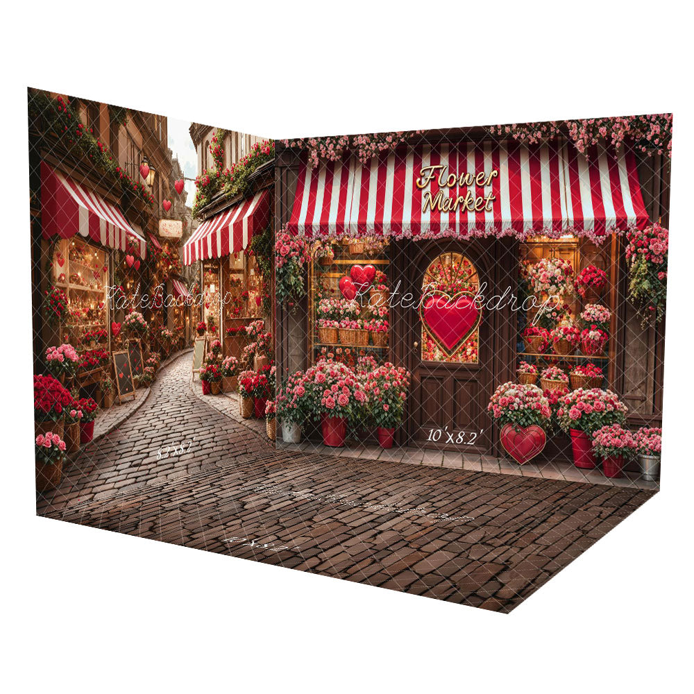 Kate Valentine's Day Flower Shop Street Room Set(8ftx8ft&10ftx8ft&8ftx10ft)