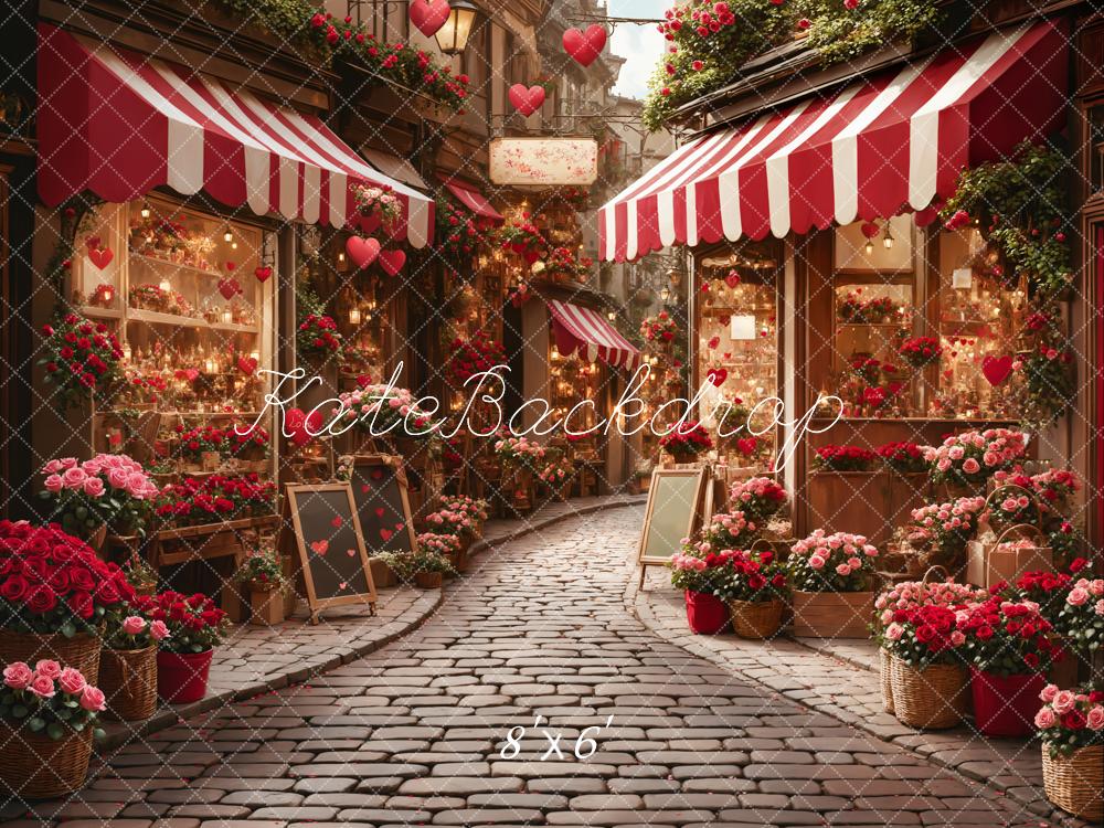 Kate Valentine's Day Flower Shop Street Backdrop Designed by Emetselch