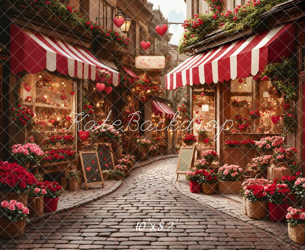 Kate Valentine's Day Flower Shop Street Backdrop Designed by Emetselch