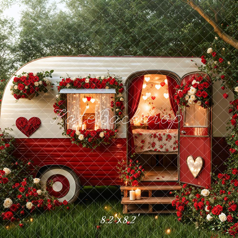 Kate Valentine's Day Romantic Heart Camper Backdrop Designed by Emetselch