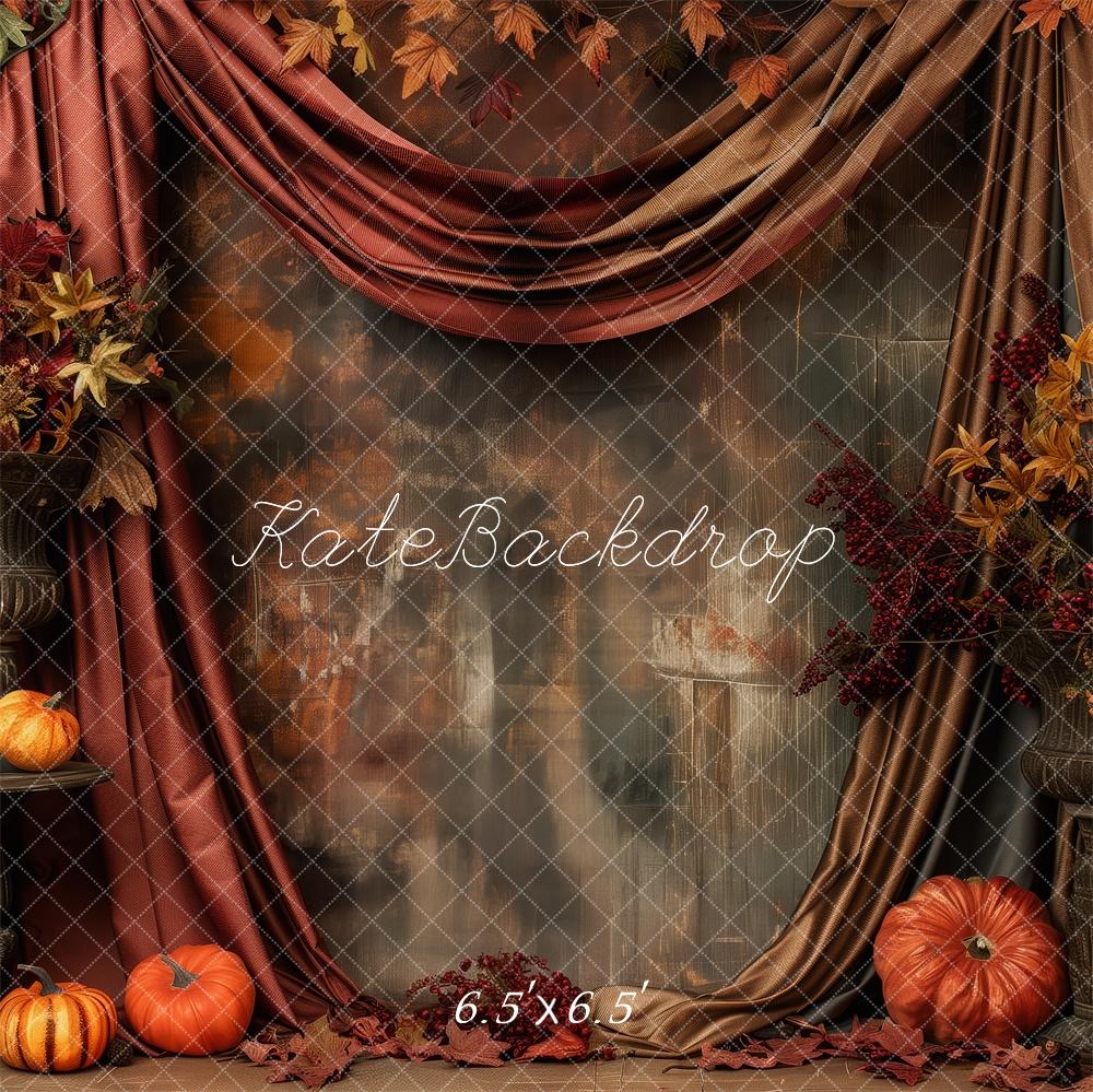 Kate Pumpkin Patch Light Red Drapes Backdrop Designed by Patty Robert