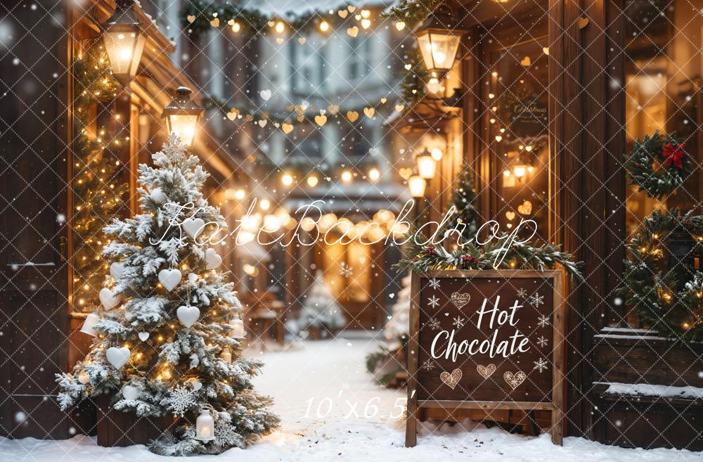 Kate Christmas Hot Chocolate Shop Backdrop Designed by Emetselch