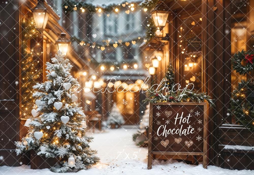 Kate Christmas Hot Chocolate Shop Backdrop Designed by Emetselch