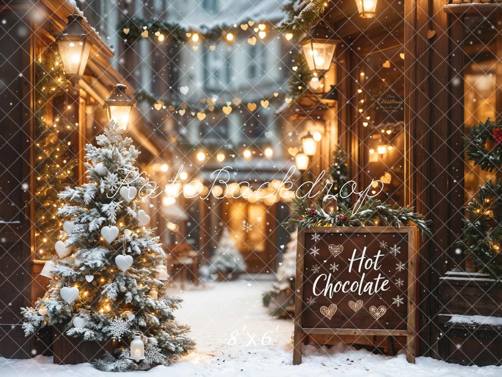 Kate Christmas Hot Chocolate Shop Backdrop Designed by Emetselch