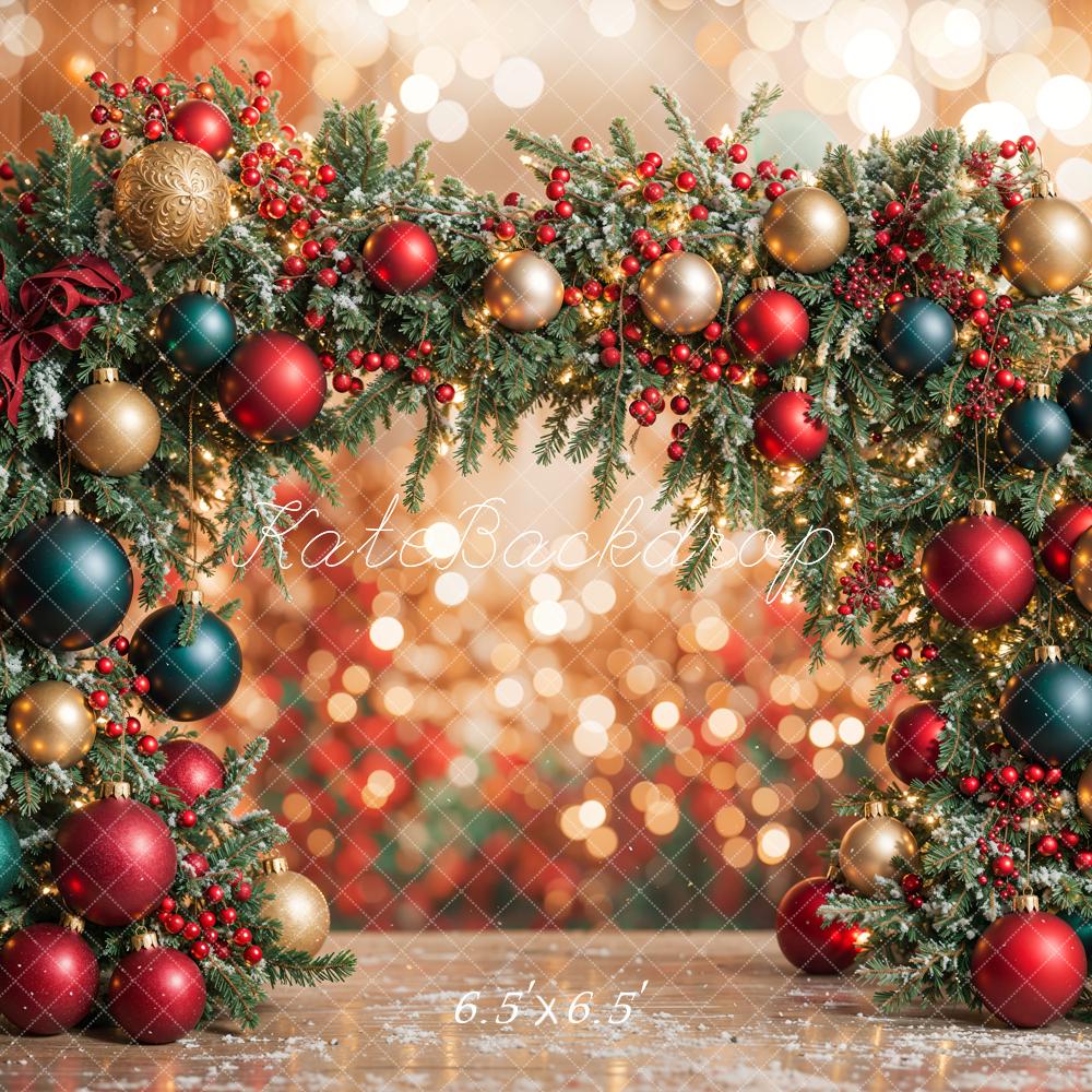 Kate Bokeh Backdrop Christmas Ornament Arch Designed by Emetselch