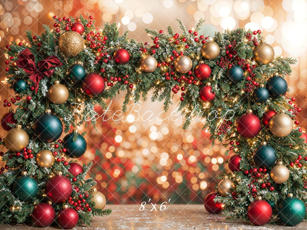 Kate Bokeh Backdrop Christmas Ornament Arch Designed by Emetselch