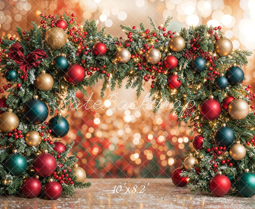 Kate Bokeh Backdrop Christmas Ornament Arch Designed by Emetselch