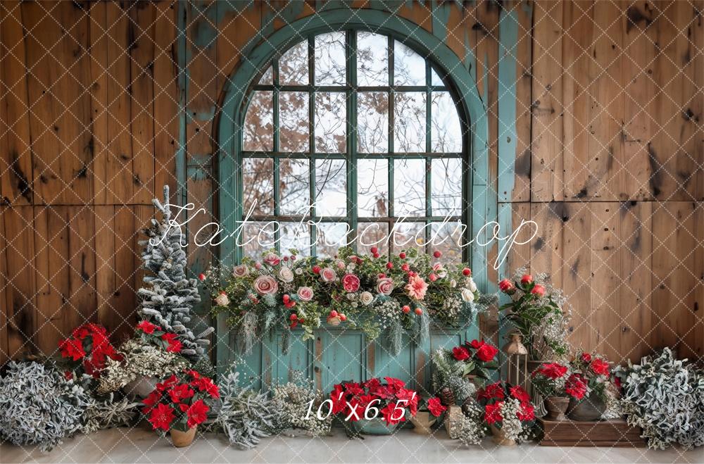 Kate Floral Barn Christmas Backdrop Designed by Laura Bybee