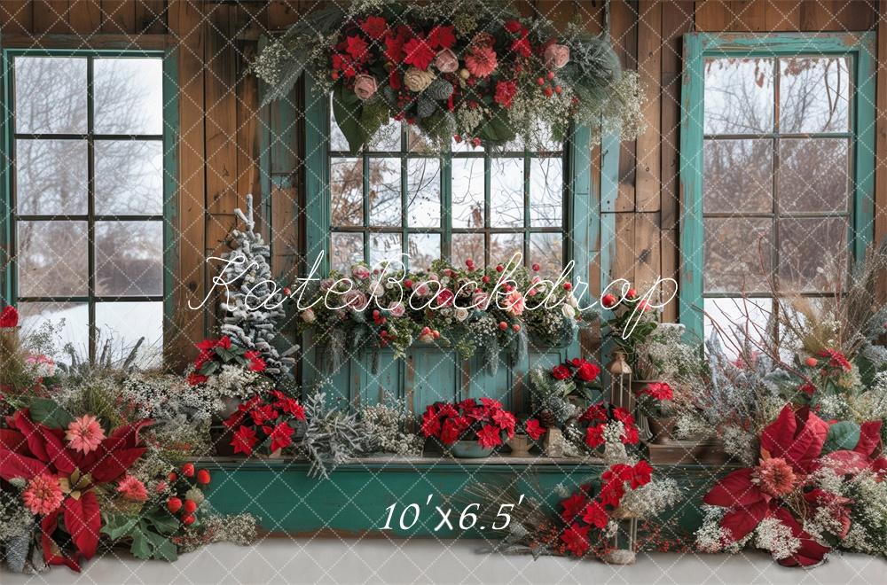 Kate Floral Barn Christmas Windows Backdrop Designed by Laura Bybee