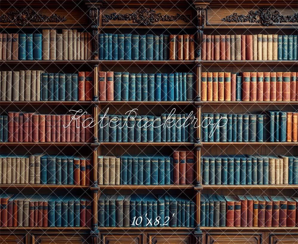 Kate Headshots Books Backdrop Designed by Mini MakeBelieve