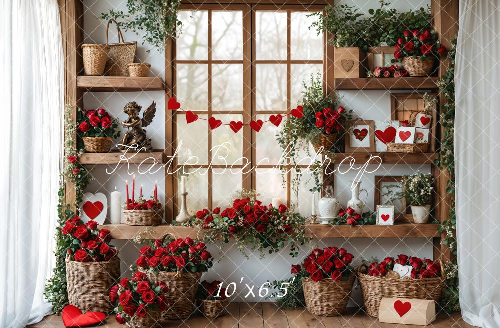 Kate Valentine's Day Roses Shelves Backdrop Designed by Emetselch